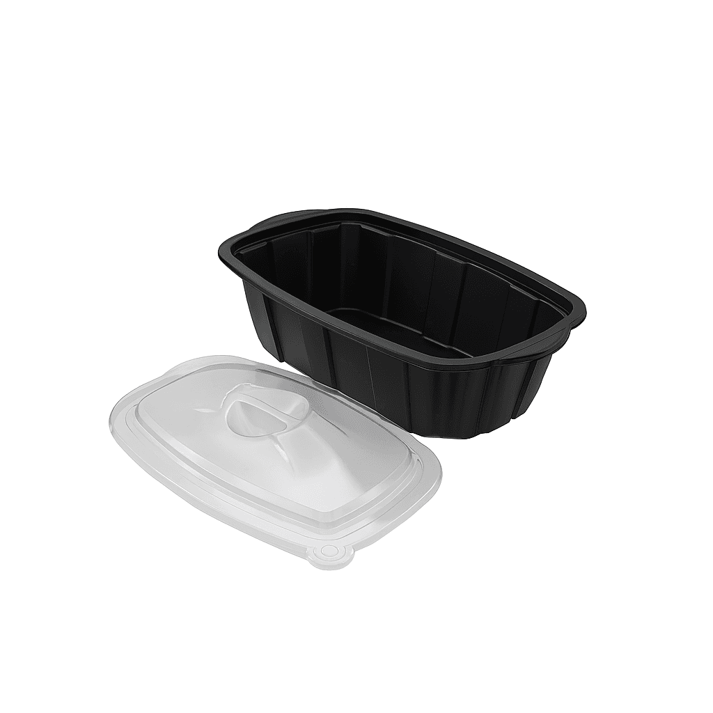 Barquette alimentaire micro-ondable avec couvercle - Variante 3