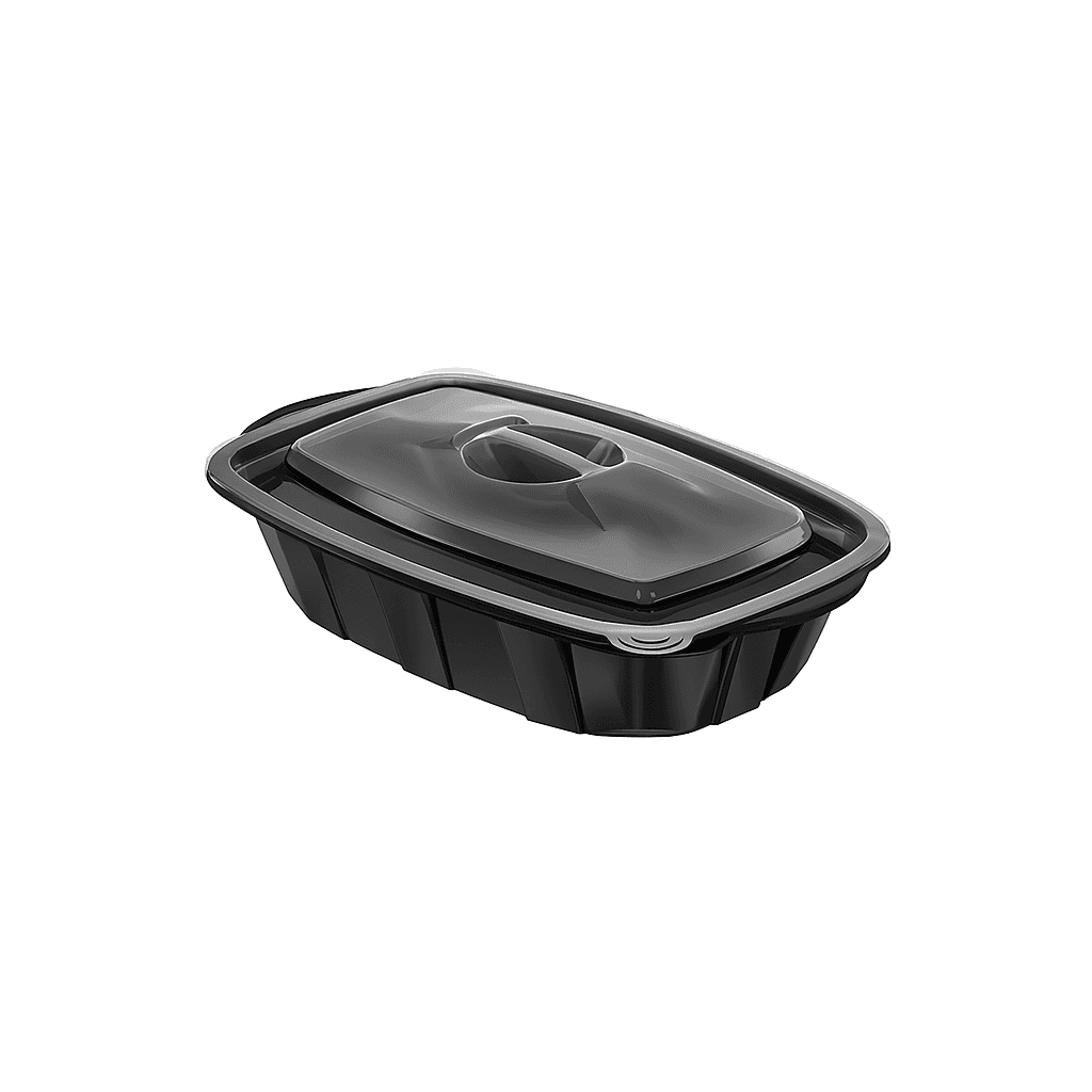 Barquette alimentaire micro-ondable avec couvercle - Variante 1